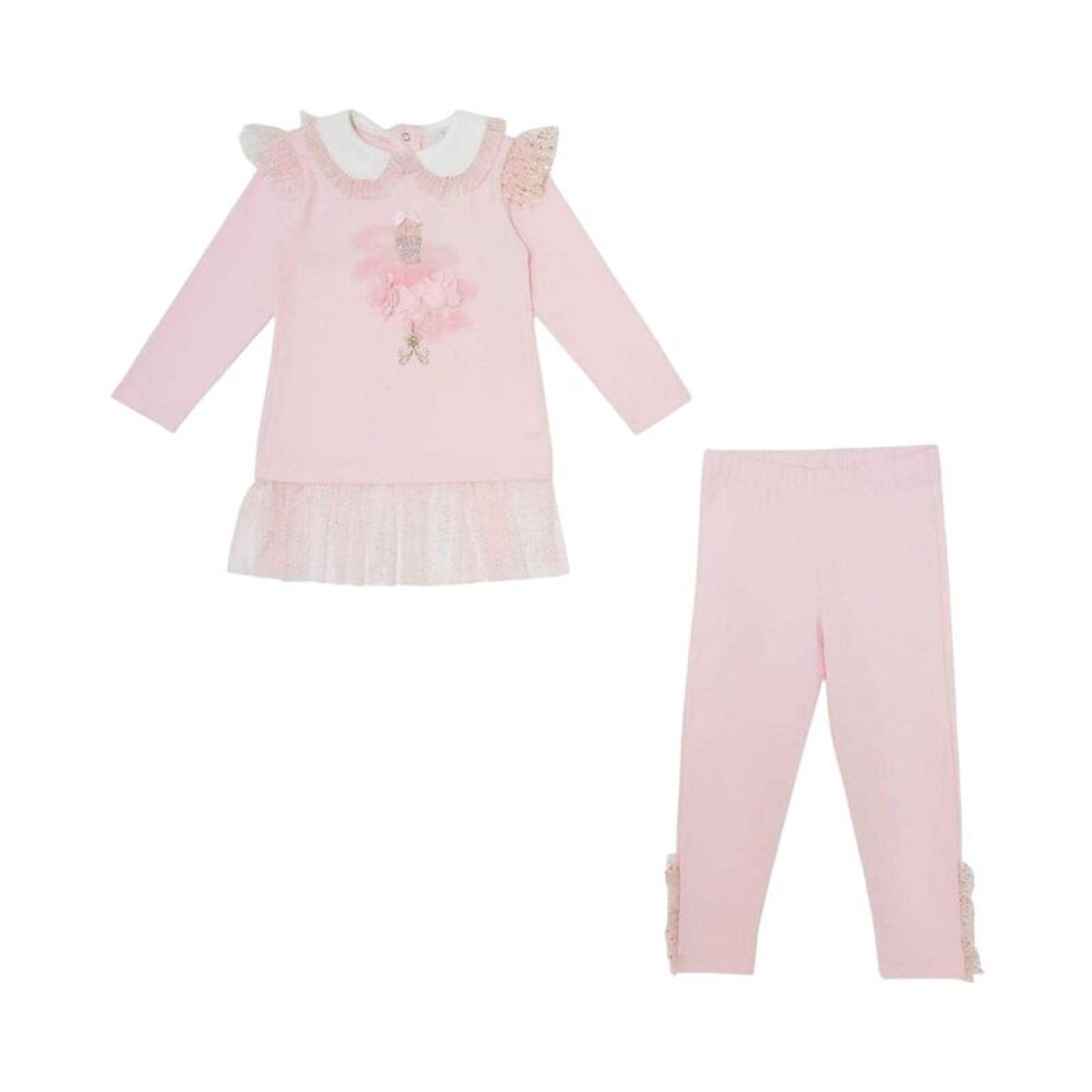 Caramelo Kids Girls Top And Leggings Set / Pink